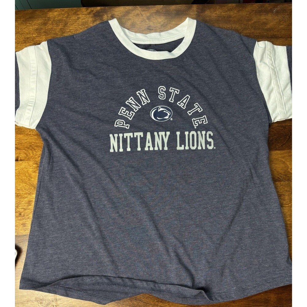 Penn State Nittany Retro Boys Football T-shirt Blue Boys Xl 14-16 New PA Lions